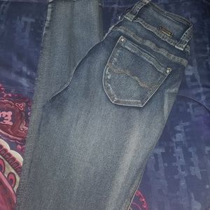 Cute Blue Hi Waist Stretch Jean